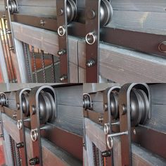 several different types of metal and wood doors