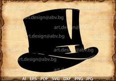 a top hat silhouetted on an old paper with the word artdesignlabby