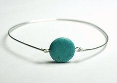 Turquoise bracelet Silver turquoise bracelet by AngelicSpark, $25.00 Simple Stackable Bracelets As Gift, Simple Bangle Jewelry As Gift, Simple Bangle Jewelry For Gifts, Round Birthstone Bracelets For Everyday, Mother Bracelet, Mom Jewelry Personalized, Grandma Bracelet, Turquoise Silver Bracelet, Birthstone Bracelet