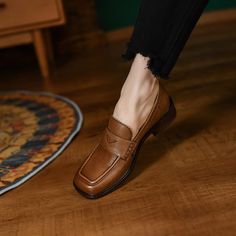 These loafers are designed in a timeless, minimal silhouette, so you'll be sure to wear them often. Made from soft leather, soft bottom that ensure all-day comfort. Wear yours with tailoring and denim alike. Color: Brown/BlackMaterial: Cow Leather in Brown and Horse Leather in BlackLining: pigskinInsole: pigskin（Unmovable）Sole: RubberHeels: 3 cm/1.18"Weight: 0.37kg Each Shoes (measured size 6)Fit: Medium to Wide, Runs Normal.Origin: Made in China Production Time: About 5-7 days (Any exceptional Casual Pointed Toe Tassel Loafers With Leather Sole, Casual Tassel Loafers With Pointed Toe And Leather Sole, Fall Slip-on Flats With Square Toe, Casual Tassel Loafers With Pointed Toe, Workwear Almond Toe Loafers With Stitched Sole, Square Toe Flats For Office In Fall, Office Flats With Square Toe For Fall, Fall Workwear Slip-ons With Plain Toe, Fall Slip-on Oxfords For Office