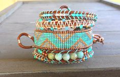 Aqua and Rose Gold Western Loom Beaded Bracelet Birthday Gift - Etsy Turquoise Stackable Friendship Bracelets As Gift, Beachy Jewelry, Custom Christmas Gifts, Woven Bracelets, Unique Bracelets, Rose Gold Bracelet, Birthday Gift For Her, Loom Beading, Buying Jewelry