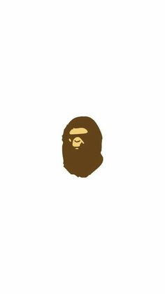 a brown gorilla face on a white background