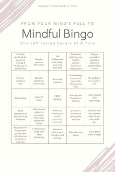 Ready to be mindful but your mind’s full? Well, try these simple, handpicked activities designed to help you practice mindfulness. Free yourself from anxiety and stress by creating space to fully enjoy and experience 'the here and now.' Add these practices to your daily routine and let’s see how many times you can get BINGO. #mindfulness #selfcare #wellness Mindfulness Bingo, Counselling Resources, Journal Topics, Practice Mindfulness, Free Yourself, Counseling Resources, Printable Journal, Better Version, Mindfulness Activities