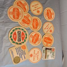 several different types of beer coasters on a sheet of paper next to each other