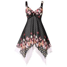 Plus Size Polka Dot Asymmetrical Dress - Black - 4088351116 - Women's Clothing, Plus Size Women's Clothing  #PlusSizeWomensClothing #Women's #Clothing # #Plus #Size #Women's #Clothing Asymmetrical Dresses, Capelet Dress, Asymmetrical Black Dress, Plus Size Dresses For Women, Plus Size Mini Dresses, Tight Mini Dress, Fashion Site, Handkerchief Dress, Fashion Plus Size