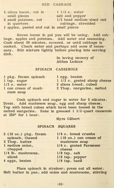 an old recipe is shown in black and white