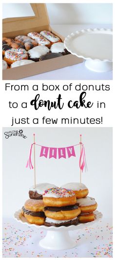 a box of doughnuts to a donut cake in just a few minutes