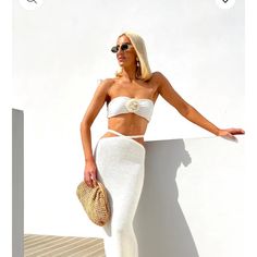 Cream Cross Front Knit Maxi Skirt Beach Cover Up Fabric Composition: 40% Acrylic 32% Polyester 28% Polyamide Maxi Skirt Beach, Prettiest Beach, Knitted Skirts, Skirt Beach, Size 8 Model, Cream Skirt, Knit Maxi Skirt, Knit Skirt, Skirt Fashion