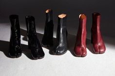 Maison Margiela Tabi, Shoe Closet, Hunter Boots, Black Silk, Wearable Art