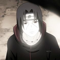 an anime character with black hair wearing a hoodie