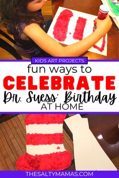 kids are painting the american flag with red, white and blue paint on paper plates