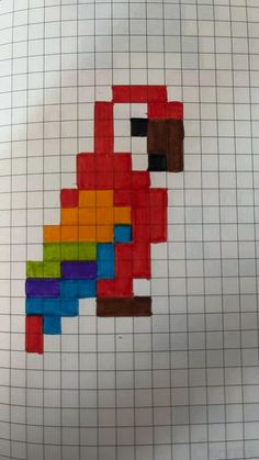 a piece of art made out of colored blocks