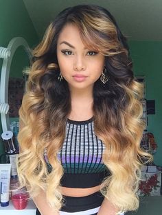 Two Toned Hair, Ombre Hair Extensions, Tone Hair, Ombre Hair, Gorgeous Hair, Human Hair Extensions, Weave Hairstyles