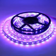 blue led strip with white lights on it