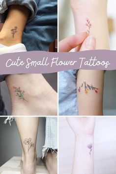 small flower tattoos on the legs and ankles are perfect for those who want to get inked