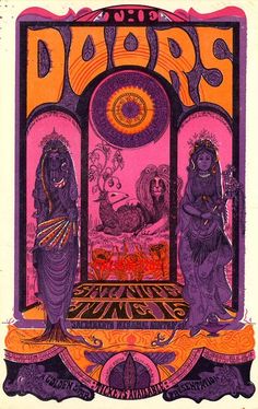 an old concert poster for the doors