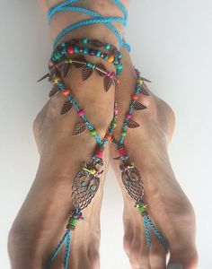 Boho barefoot sandals Crochet sandals Owl Hippie anklet Boho Barefoot Sandals, Hippie Shoes, Turquoise Sandals, Hippie Sandals, Beach Wedding Sandals, Crochet Barefoot Sandals, Boho Shoes, Ankle Jewelry, Ankle Sandals