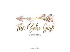 the boho girl boutique logo with an arrow and arrows in gold, white and black