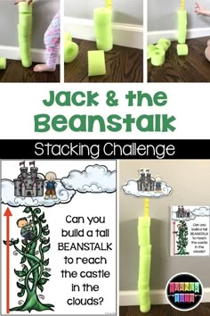 the jack and the beanstrak stacking challenge is an easy activity for kids