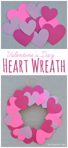 valentine's day heart wreath made out of paper