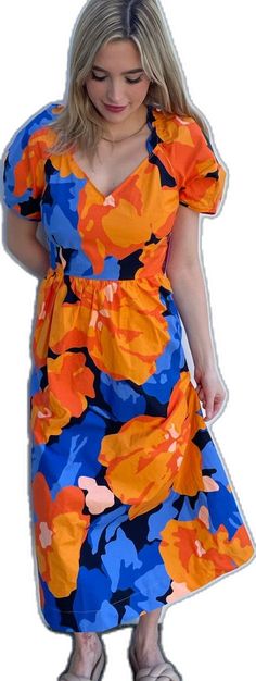 Tabitha Brown, Brown Midi Dress, Zara Dresses, Blue Orange, Color Blue, Midi Dress, Zara, Collage, Orange