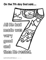 a coloring page with the number seven for children to color and print out on it