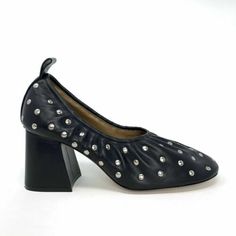 Celine Phoebe Philo Black Studded Ballerinas Pumps Leather Glove Shoe Heels Sz 6 | eBay Celine Phoebe Philo, Shoe Heels, Ballerina Pumps, Phoebe Philo, Silver Heels, Leather Cover, Pull Tab, Ballerinas, Leather Glove