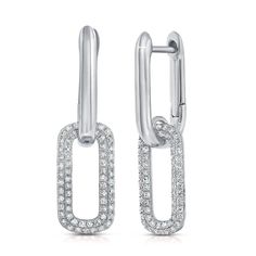 14K GOLD & DIAMOND PAPERCLIP LINK DROP EARRINGS Diamond Weight - 0.34 ct. Diamond Count - 128 Gold Weight (approx.) - 2.8 gramsÂ This piece is perfect for everyday wear and makes the perfect Gift!Â We certify that this is an authentic piece of Fine jewelry. Every piece is crafted with the utmost care and precision. You are assured of everlasting quality that can be passed on from generation to generation.Designing Fine Jewelry with Passion since 1979 Clip-on Cubic Zirconia Earrings In White Gold, White Gold Clip-on Diamond Earrings With Cubic Zirconia, White Gold Cubic Zirconia Clip-on Diamond Earrings, White Gold Clip-on Diamond Earrings In Sterling Silver, White Gold Sterling Silver Clip-on Diamond Earrings, White Gold Diamond Clip-on Jewelry, Sterling Silver Clip-on Diamond Earrings, Paperclip Earrings, Drop Earrings Diamond