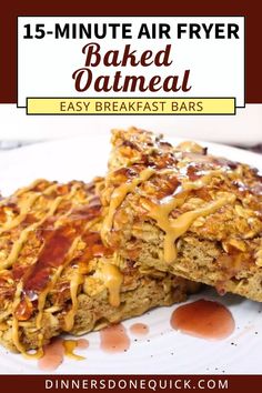 This easy air fryer baked oatmeal cooks in just 10 minutes, and is great for grab and go breakfasts. Flavor them any way you like to start your day right! Easy Breakfast Bars, Easy Breakfast Bar, Air Fryer Breakfast Recipes, Baked Oatmeal Recipe, Easy To Make Breakfast, Baked Oatmeal Recipes, Grab And Go Breakfast