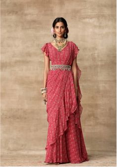 Draped Saree Gown, Fashion Terminology, Saree Drapes, Bollywood Glamour, Drape Sarees, Ridhi Mehra, Saree With Belt, Saree Ideas, Saree Style