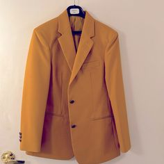 Pristine, Never Worn, Golden Yellow Blazer. Technically Unisex, But Sized For A Woman. Includes Inside Pockets On Both Sides. Size 4 Regular, Nwt. Yellow Blazer, Dark Yellow, Jacket Women, Golden Yellow, Gold Yellow, Blazer Suit, Inside Pocket, Blazer Jacket, A Woman