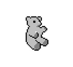 an old school pixel art style image of a bear with its paw in the air