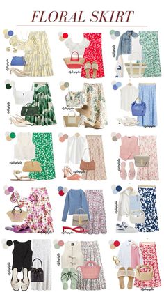 Floral Skirt Outfits, Curvy Casual Outfits, Parisian Outfits, Colour Combinations Fashion, Color Trends Fashion, Over 60 Fashion, Capsule Outfits, Hijab Fashion Inspiration, Stylish Work Outfits