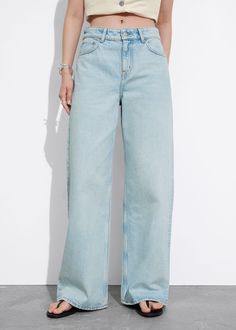 Wide Long Jeans - Pale Blue - Wide - & Other Stories US Summer Style Guide, Jean Large, Long Jeans, Wide Jeans, Swimwear Shorts, Blazer Vest, Blazer And Shorts, Clothing Essentials, Fashion Story