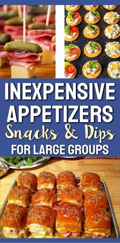 some appetizers and dips for large groups are featured in the cover of this book