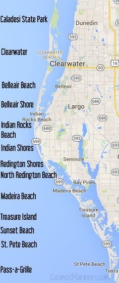 a map showing the location of clearwater, florida and other areas in the united states