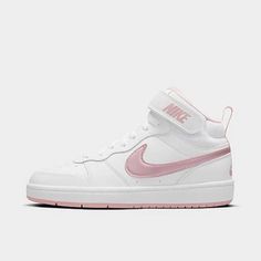 Brand New, Kids 6, White/ Pink Glaze Nike Spring Sneakers For School, White Nike Skate Shoes For School, Nike White Skate Shoes For School, White Synthetic Skate Shoes For School, White Skate Shoes For School In Spring, White Spring Skate Shoes For School, White Low-top Basketball Shoes For School, White Synthetic Basketball Shoes For Spring, White Synthetic Basketball Shoes