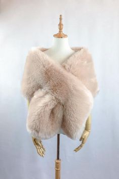 Blush / Beige / Nude / Light Brown Wedding Bridal Faux Fur Stole Wrap – Sissily Designs Fur Bridal Wrap, Shawl Ideas, Faux Fur Bridal Wrap, Fur Shawl Wedding, Bridal Fur, Faux Fur Shawl, Fur Shrug, Faux Fur Stole, Wedding Fur