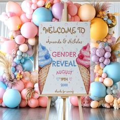 an ice cream themed birthday party welcome sign