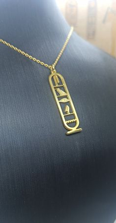 "We have a gift for you, \"Ankh Protection Earrings.\" when you purchase Cartouche Necklace, 🎁Please check here https://etsy.me/3GcZOHD Each item is made-to-order, which gives our pieces a unique meaning that is specific and special to you. Custom Name Necklace for Your Loving One. * Our cartouche pendants are made of 8k Solid Gold, the necklace has also a solid gold chain. * Chain length option is 16 to 18 inches (40-45 cm) chain in length, including your order. If you order an 18\" + more cha Cartouche Necklace, Egypt Jewelry, Unique Meaning, Solid Gold Necklace, Nameplate Necklace, Solid Gold Chains, Gold Necklaces, Custom Name Necklace, Necklace Personalized