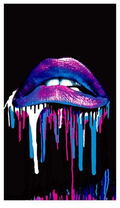 a poster for the rock and roll festival featuring an image of a woman's lips dripping