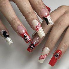 Nails For London, Street Wear Nails, Stussy Nails, Hippie Nails, Vintage Nails, London Nails, Pretty Gel Nails