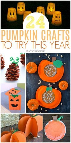 pumpkin crafts for kids to try this year and make them look like they're going to fall