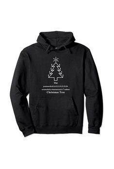 a black hoodie with the words christmas tree on it