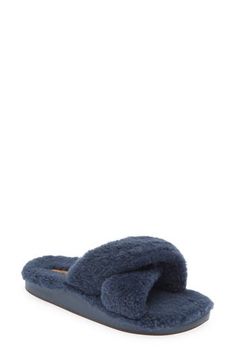 Cozy up year-round in this supersoft slide slipper wrapped in plush shearling to take you away to sunkissed paradise. Genuine-shearling (China) upper and lining/rubber sole Imported Shearling Slippers, Slide Slipper, Womens Slippers, Slippers, Nordstrom, Women Shoes