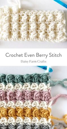 crochet even berry stitch with the text overlay that says how to crochet even berry stitch