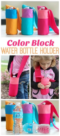 the color block water bottle holder is perfect for kids to use