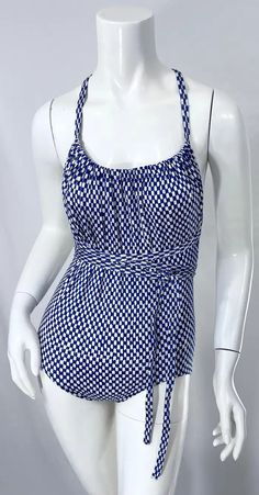 1970s Halston Logo Print Blue White Vintage 70s Wrap One Piece Swimsuit For Sale at 1stDibs | one piece 1970, 70s one piece swimsuit, 70s swimsuit 1970s Halston, 70s Swimsuit, Swimsuit For Sale, Chiffon Wrap Dress, Wrap Shirt Dress, H Logo, Chiffon Wrap, Swimsuit Sale, Long Sleeve Evening Dresses