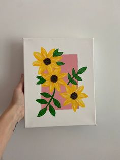 Flower Painting Minimalist, Acrylic Flowers Easy, Painting Ideas Easy Simple Abstract Art, Small Simple Paintings, Paint Inspo Easy Acrylic, What To Paint Easy, Acrylic Painting Canvas Easy, Easy Flower Painting Acrylic, Flower Painting Easy