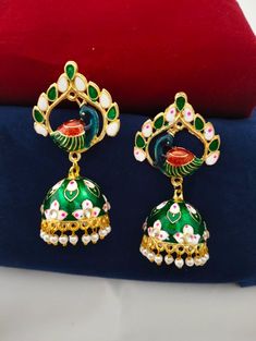 Indian earrings for women stylish latest party wear earrings mother's day weekend gift best collection Brass Peacock, Mothers Day Weekend, Indian Earrings, Jhumka Earrings, Indian Traditional, Week End, Earrings For Women, Stylish Women, Party Wear